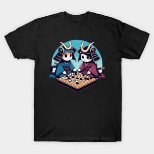 Kawaii cat samurais go board game baduk T-Shirt